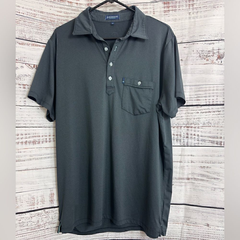 Live forever golf Polo Mens size Medium Golf Performance Shirt‎ Charcoal Gray